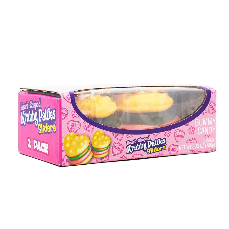 Krabby Patties Heart Shaped Sliders 2pk - 6.35oz-Candy Hearts-Gummies-Krabby Patty Candy 