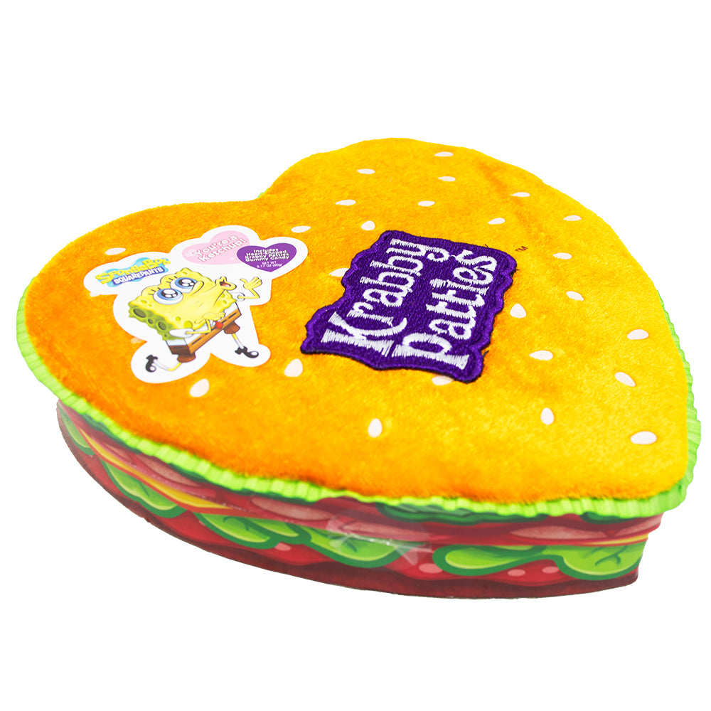 Krabby Patty Plush Top Heart Box - 3.17oz -Valentine’s Day candy-Gift boxes-Krabby Patty-SpongeBob