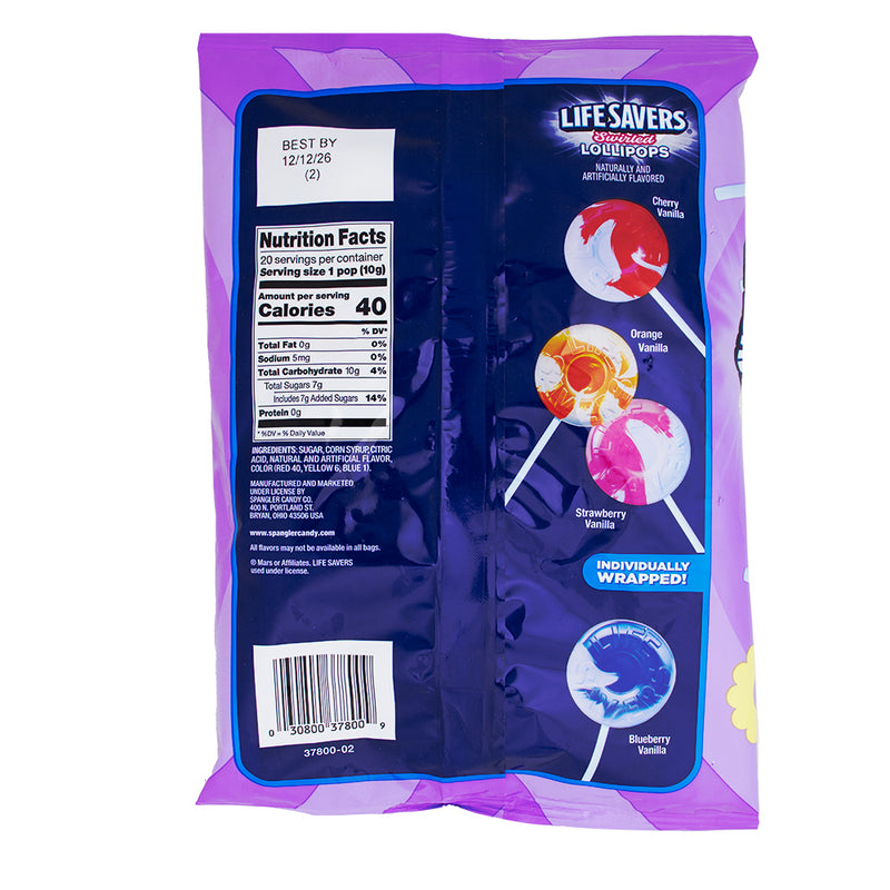 Lifesavers Swirled Lollipops 20 Pieces - 7.1oz Nutrition Facts Ingredients