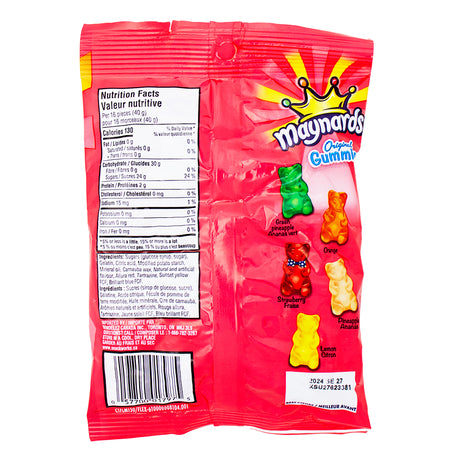 Maynards Original Gummies Candy - 170 g  Nutrition Facts Ingredients