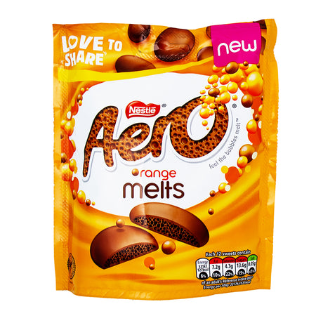 Aero Melts Orange Pouch (UK) - 86g-British chocolate-aero bars-Chocolate orange