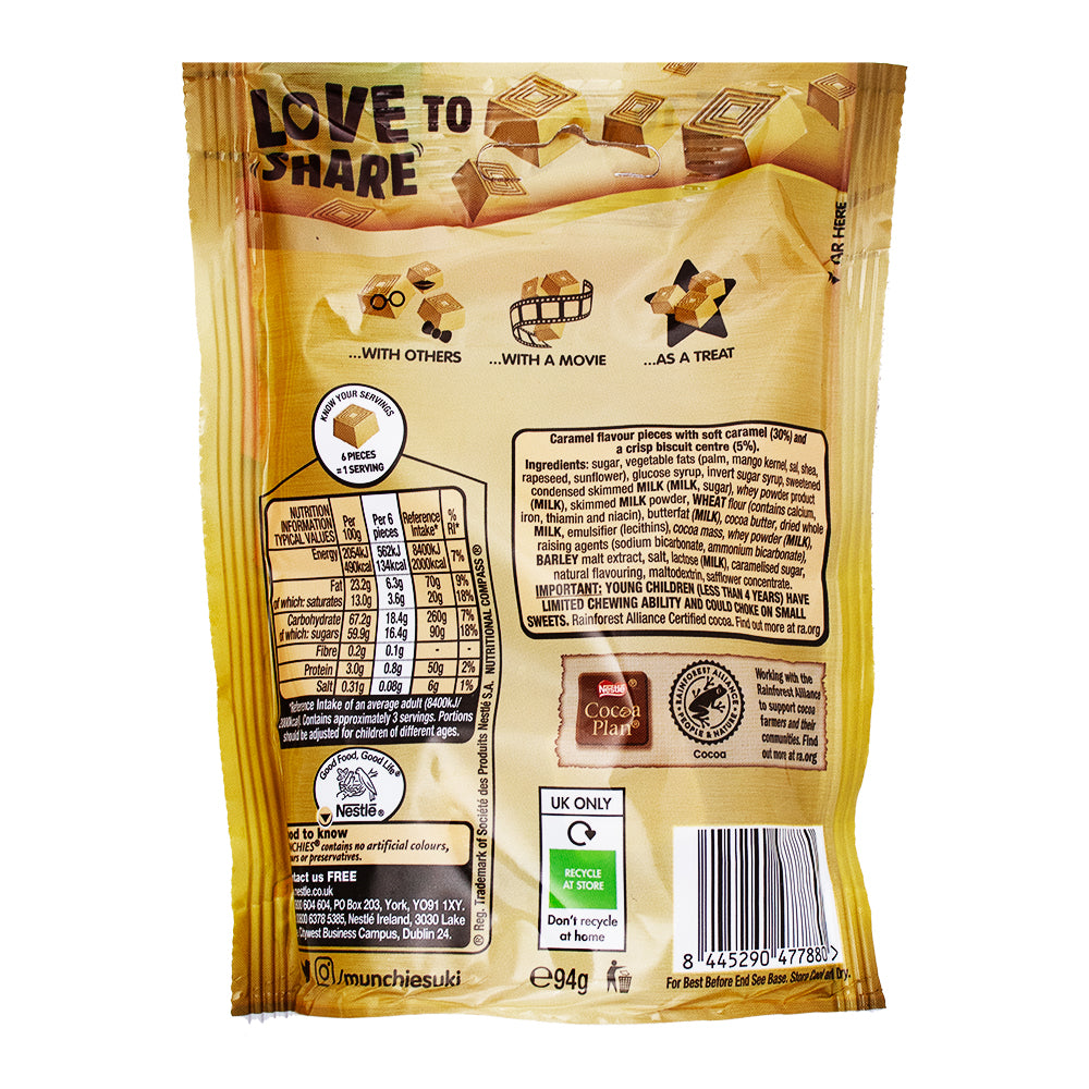 Nestle Munchies Gold (UK) - 94g Nutrition Facts Ingredients
