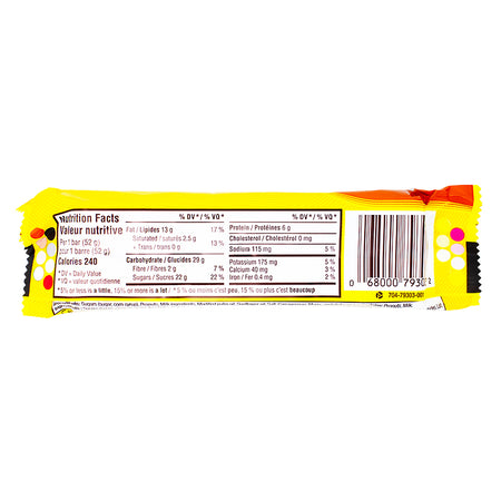 Oh Henry! Nutty Bar - 52g  Nutrition Facts Ingredients - Canadian Candy Bars