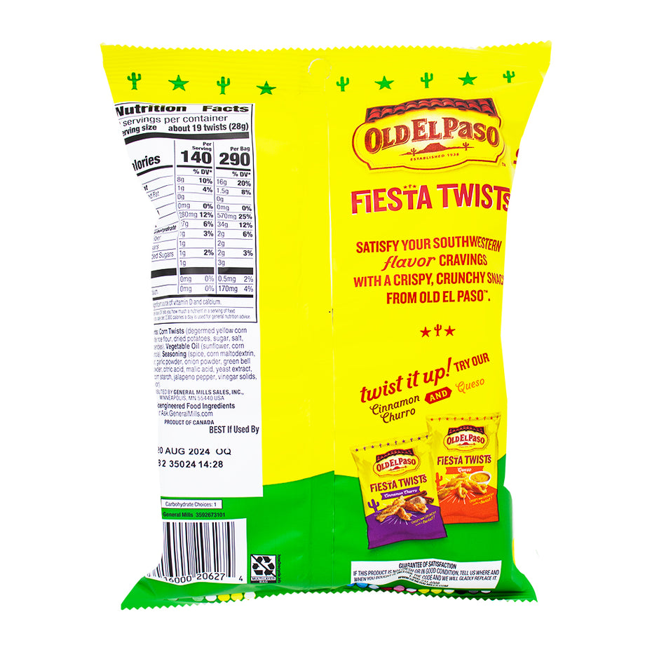 Old El Paso Fiesta Twists Salsa Verde - 2oz  Nutrition Facts Ingredients