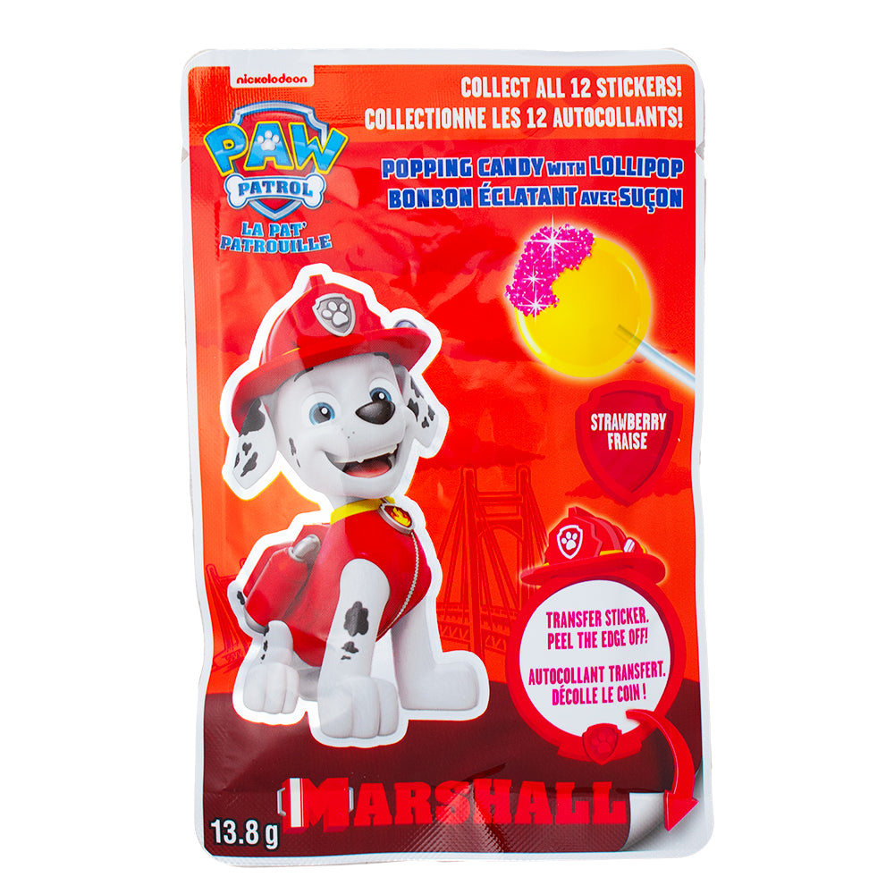 Paw Patrol Popping Candy with Lollipop Dipper - 13.8g