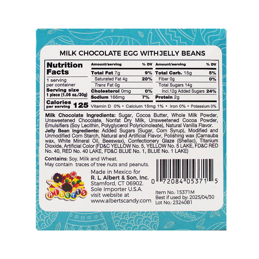 Peekaboo Surprise Egg with Jelly Beans - .88oz Nutrition Facts Ingredients