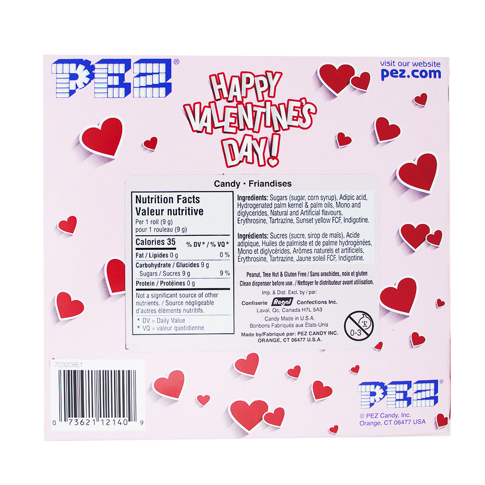  Pez Valentine's Day Twin Pack - 49.3g Nutrition Facts Ingredients