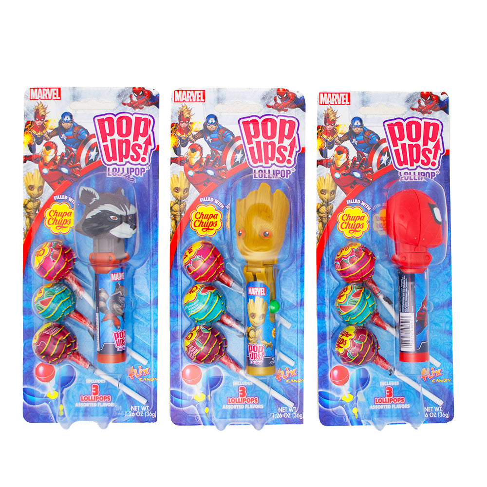 Marvel Pop-Ups Lollipop Set - 36g | Candy Funhouse – Candy Funhouse US