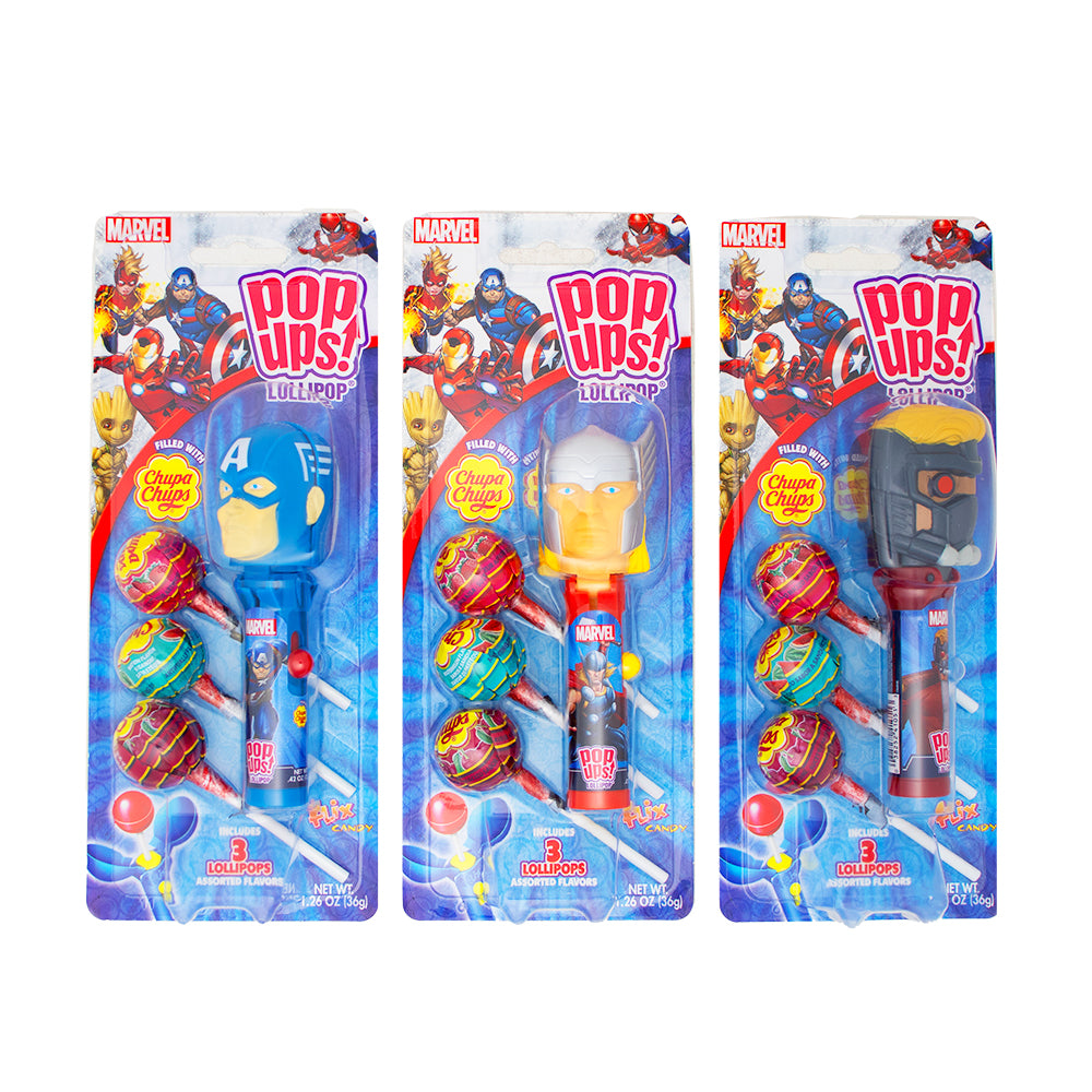 Marvel Pop-Ups Lollipop Set - 36g - Chupa Chups - Lollipops