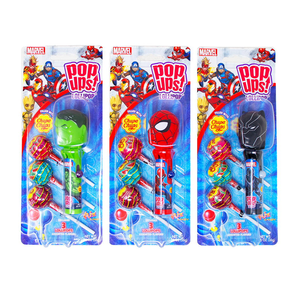 Marvel Pop-Ups Lollipop Set - 36g - Chupa Chups - Lollipops