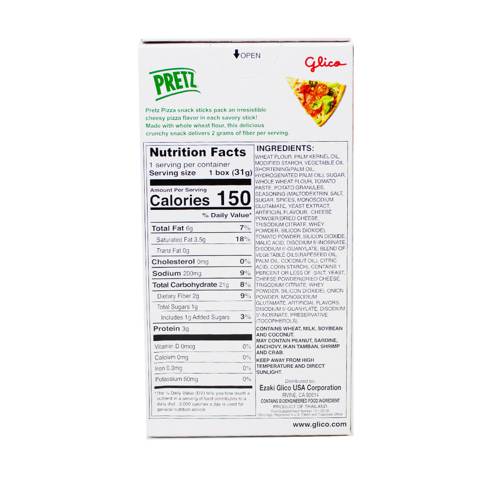 Glico Pretz Pizza - 1.09oz  Nutrition Facts Ingredients