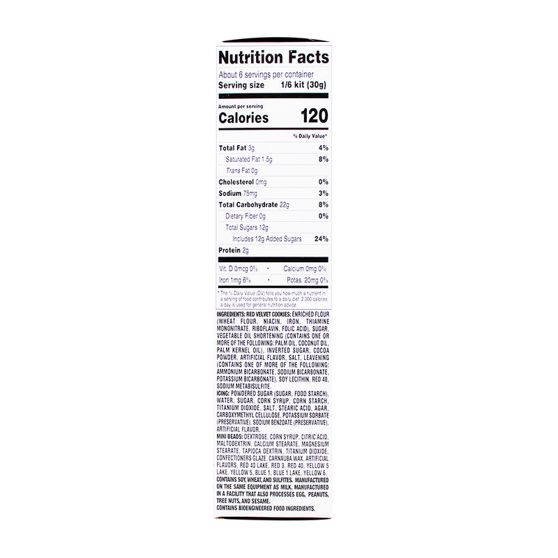 Red Velvet Cupid Cookie Kit - 6.75oz Nutrition Facts Ingredients-Red velvet cookie-Valentine’s Day ideas