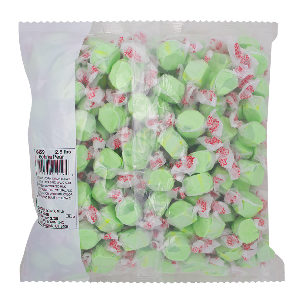 Taffy Town - Salt Water Taffy - Golden Pear - 2.5lbs - Bulk Candy Nutrition Facts Ingredients