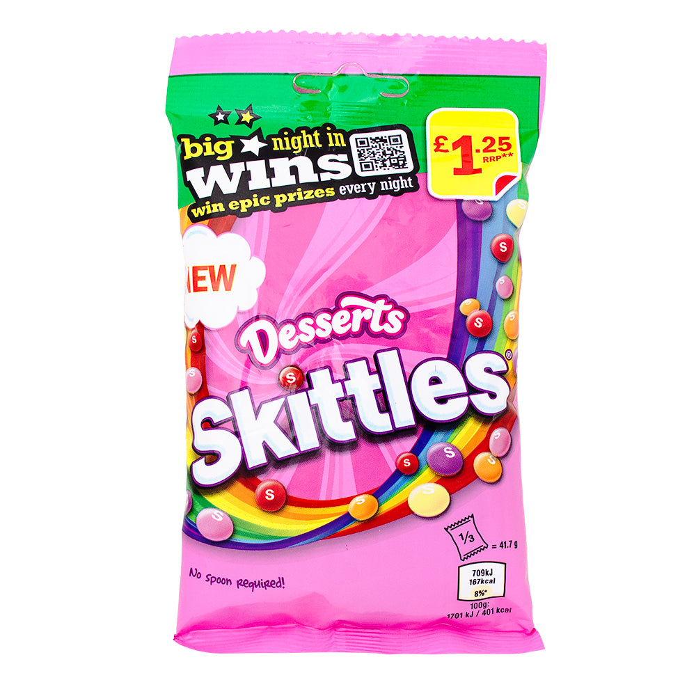 Skittles Desserts Candies (UK) - 125g - British Candy