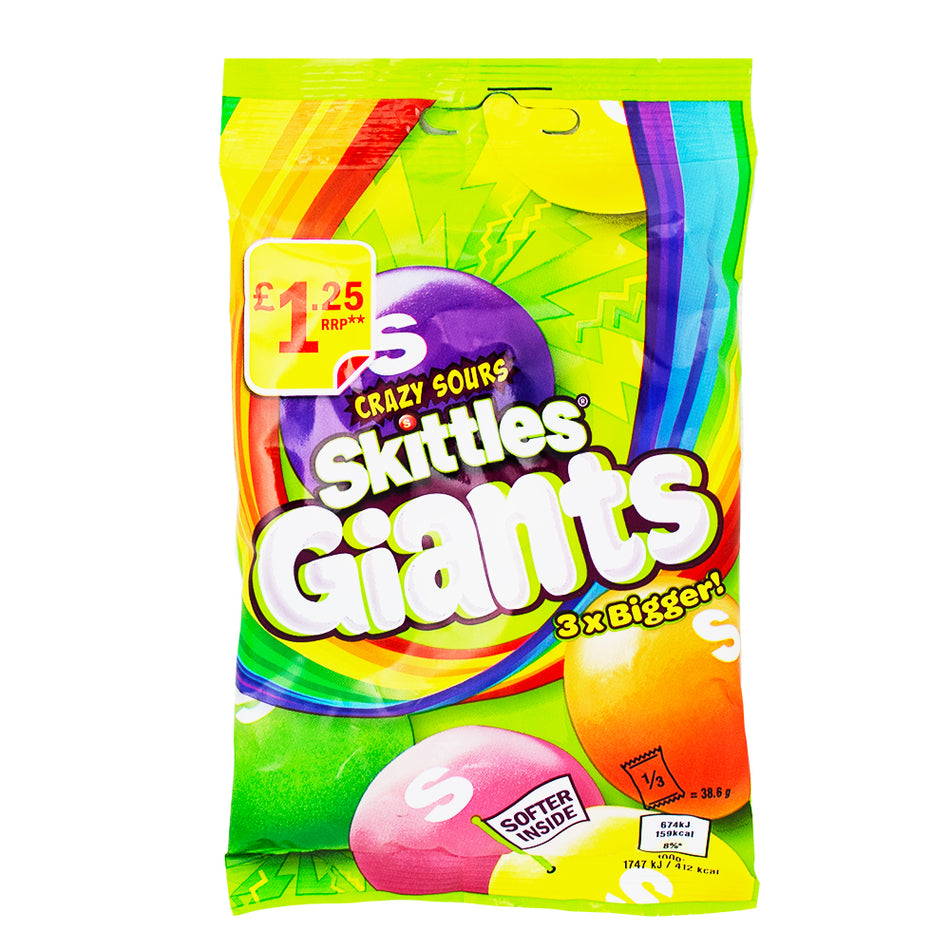 Skittles Giants Sours (UK) - 116g