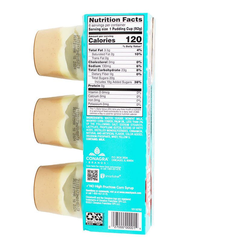 Snack Pack Cinnabon - 552g Nutrition Facts Ingredients