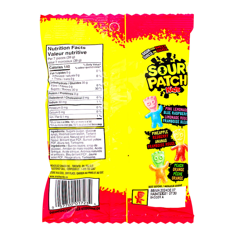 Sour Patch Kids Heads - 154g Nutrition Facts Ingredients