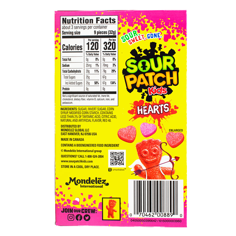 Sour Patch Kids Hearts Theatre Box - 3.1oz Nutrition Facts Ingredients