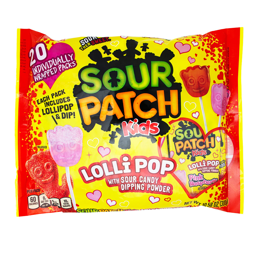 Sour Patch Kids Lollipop with Sour Dipping Powder 20ct - 10.58oz