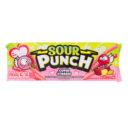 Sour Punch Cupid Straws - 3.2oz-Pink candy-Sour candy-Valentine’s Day candy 