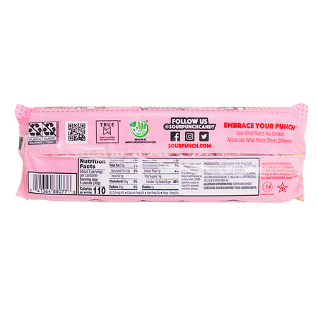 Sour Punch Cupid Straws - 3.2oz  Nutrition Facts Ingredients-Pink candy-Sour candy-Valentine’s Day candy 