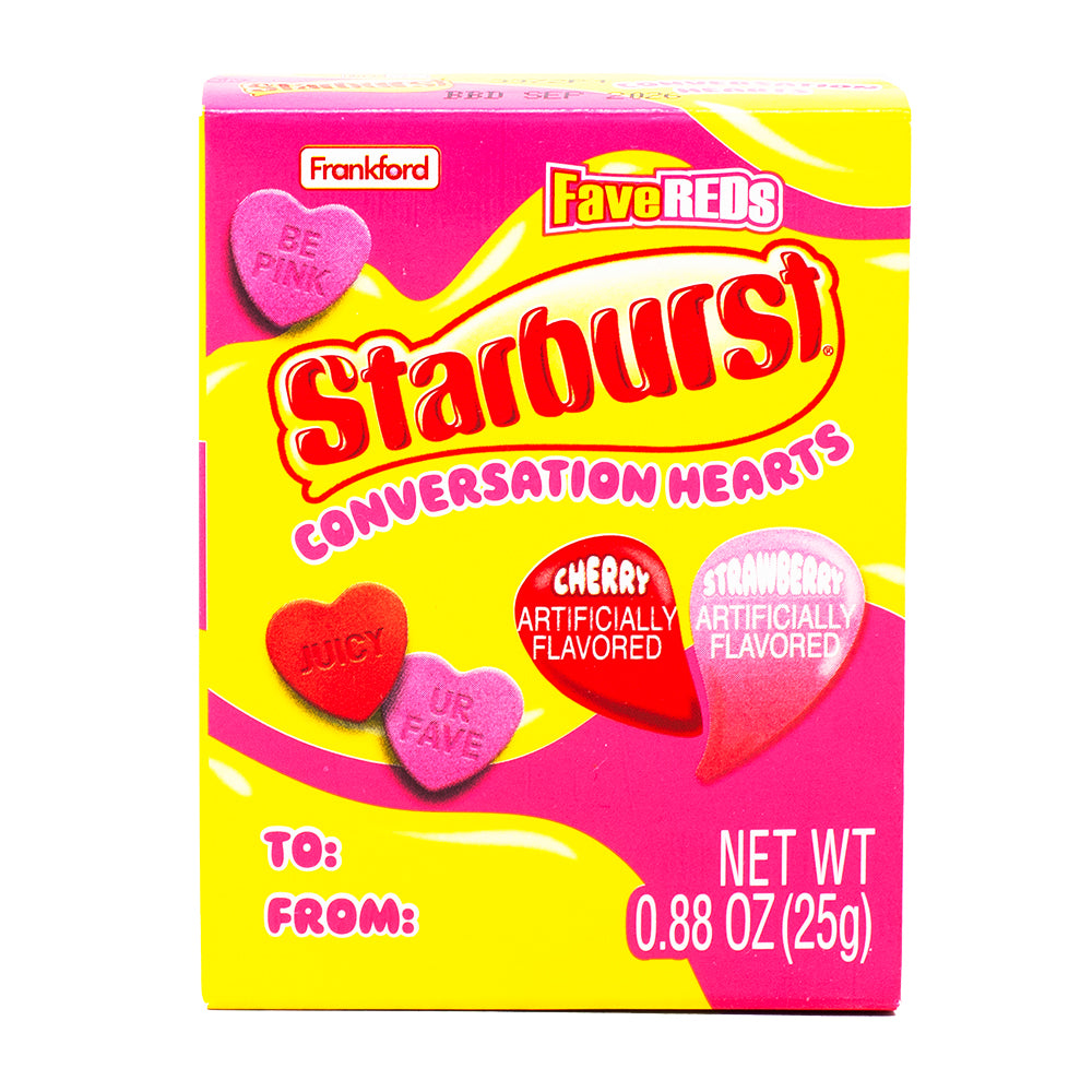 Starburst Conversation Hearts - .88oz-Conversation hearts-Candy hearts-Pink candy-Starburst 