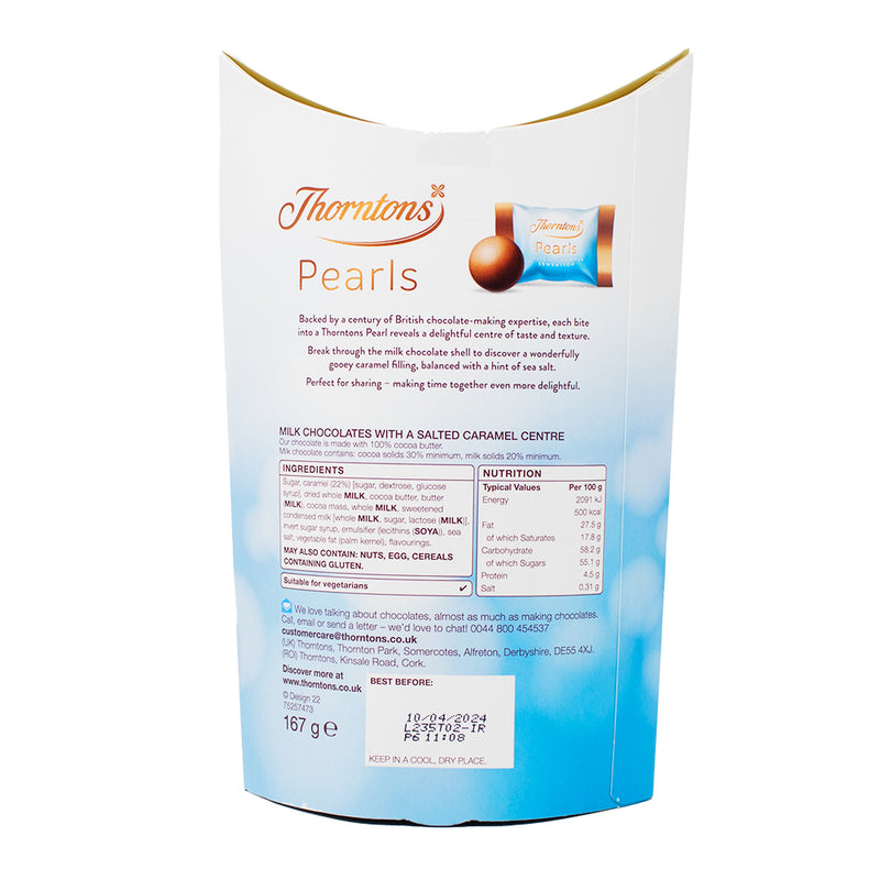 Thorton Pearls Salted Caramel Sensation (UK) - 167g - British Candy  - Nutrition Information - Ingredients 