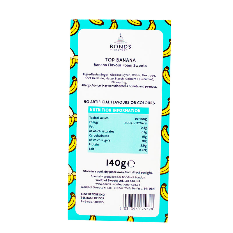 Bonds Gift Box Top Banana (UK) - 140g Nutrition Facts Ingredients