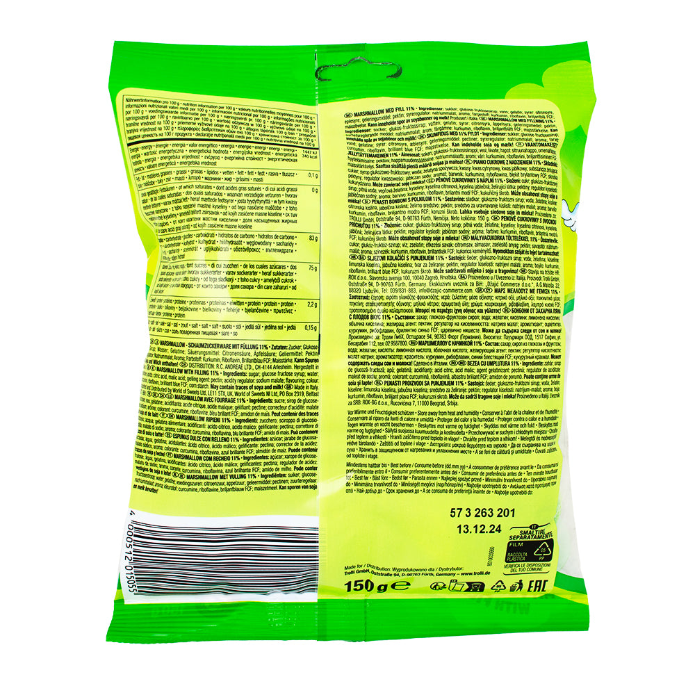 Trolli Apple Mallow Filled Marshmallows (Germany) - 150g  Nutrition Facts Ingredients - Trolli Candy