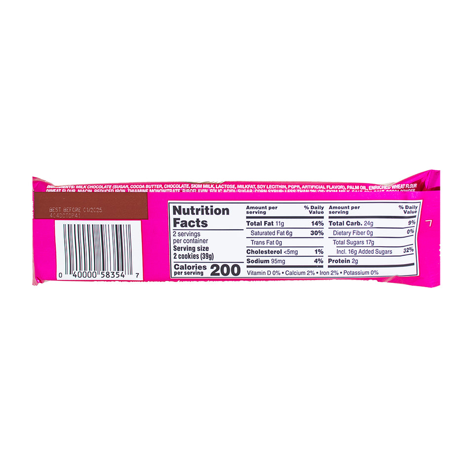 Twix - Cookie Dough Bar Share Size - 2.72oz Nutrition Facts Ingredients