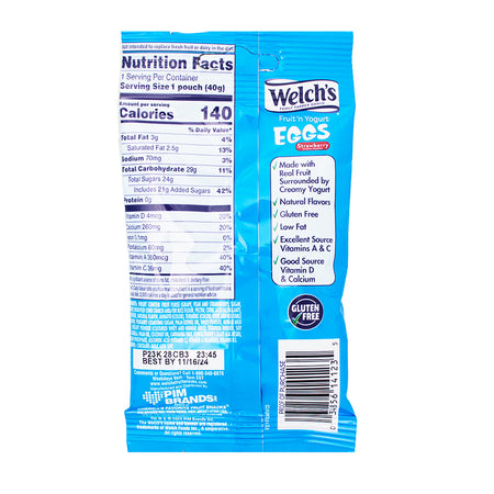 Welch's Easter Fruit'n Yogurt Eggs - 1.4oz Nutrition Facts Ingredients