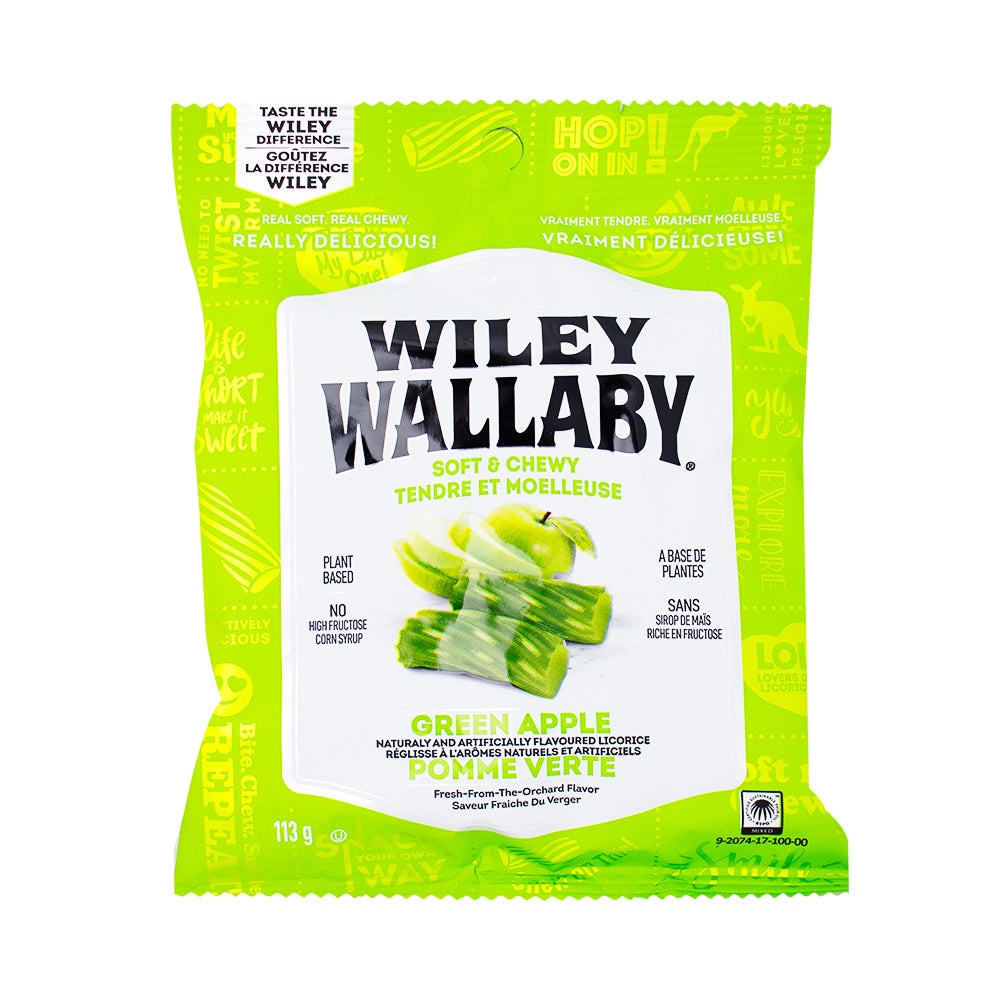 Wiley Wallaby Green Apple Licorice Candy - 113g