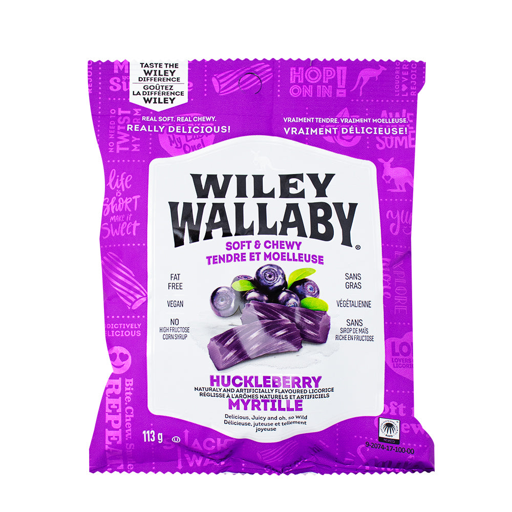 Wiley Wallaby Huckleberry Licorice - 113g - Licorice Candy