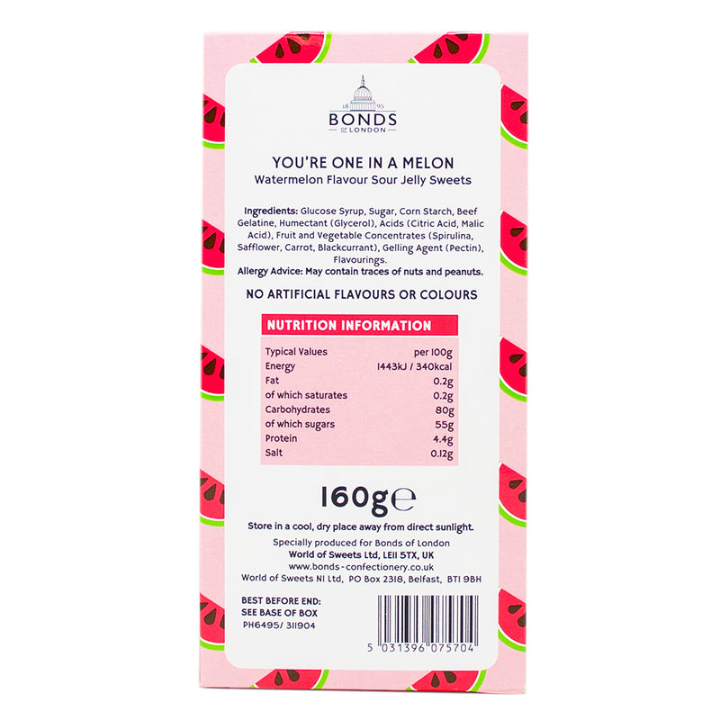 Bonds You're One in a Melon Sour Watermelon Slices (UK) - 160g - British Candy