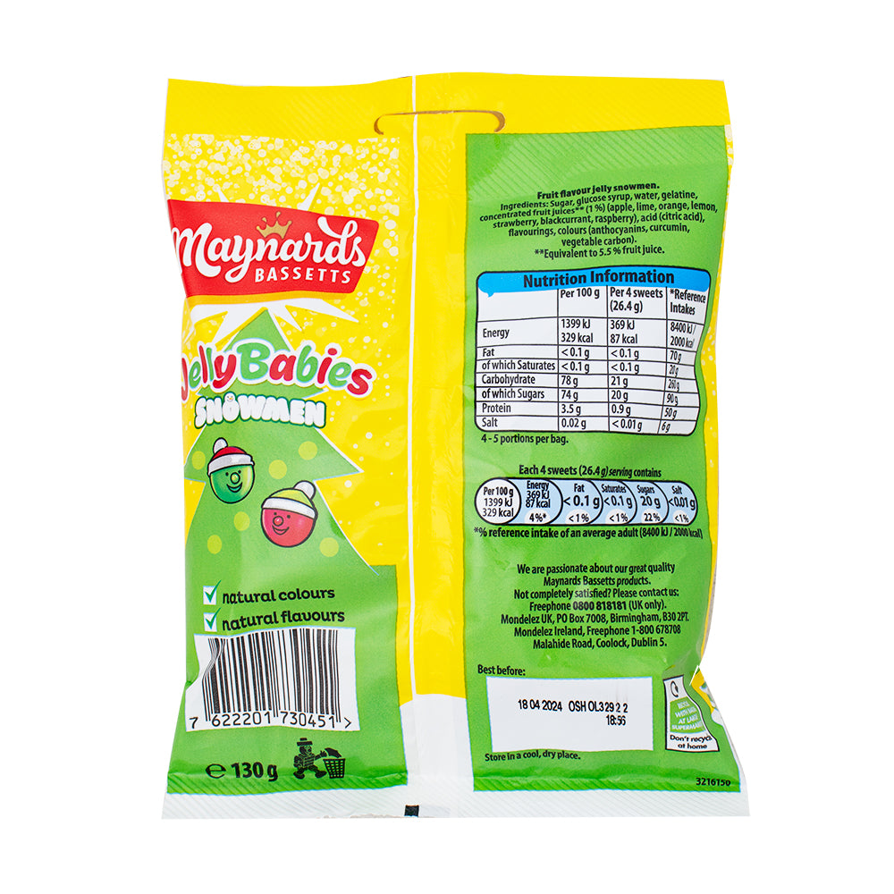 Maynard Bassetts Jelly Snowmen - 130g – Candy Funhouse US