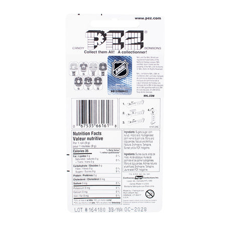 Pez NHL Jersey Canucks - PEZ Dispensers - PEZ Candy - Nutrition Facts - Ingredients