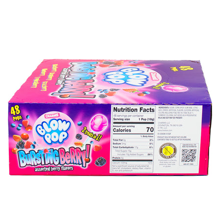 Charms Blow Pop Bursting Berry - 48 Lollipops   Nutrition Facts Ingredients