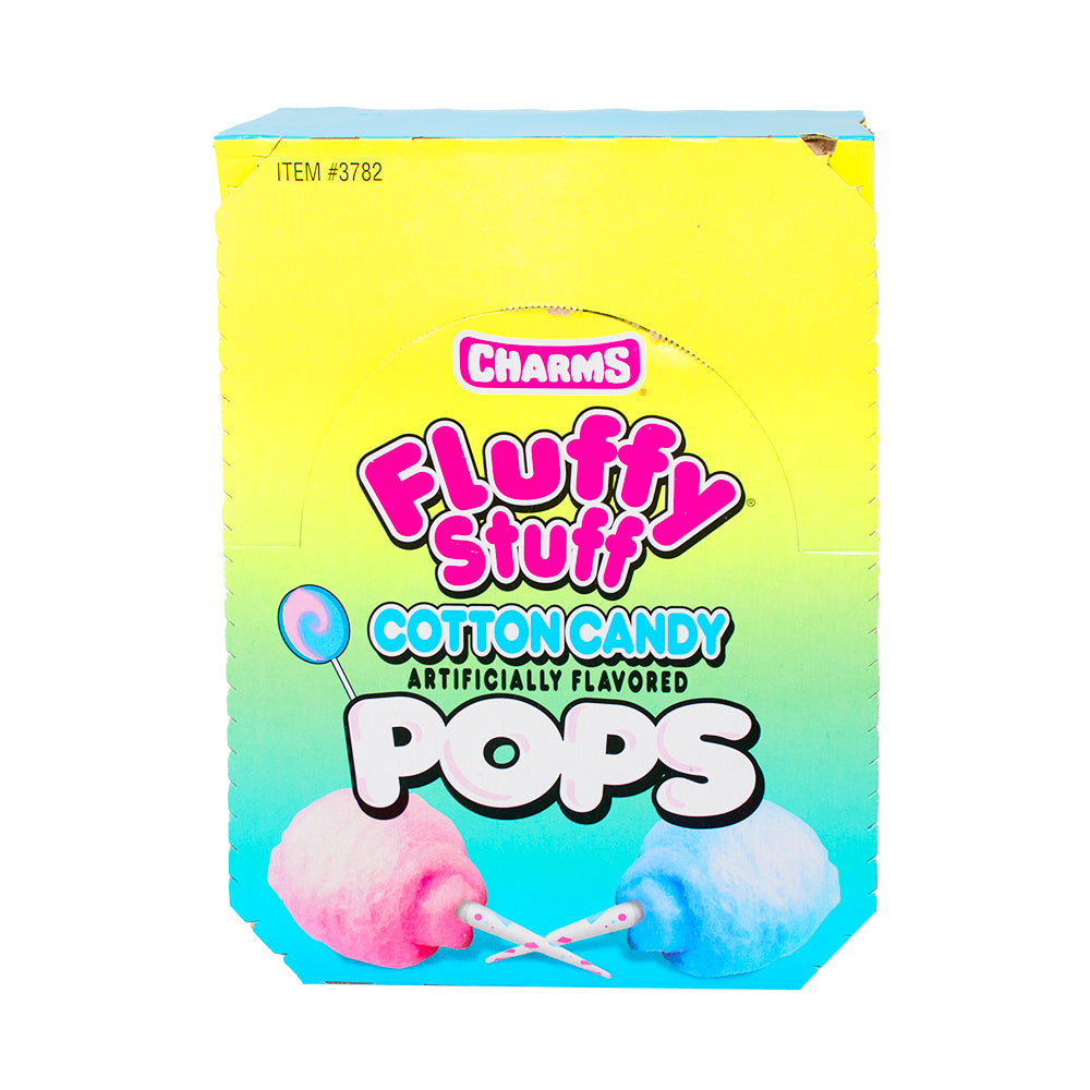 Charms Fluffy Stuff Cotton Candy Pops - 48 Lollipops