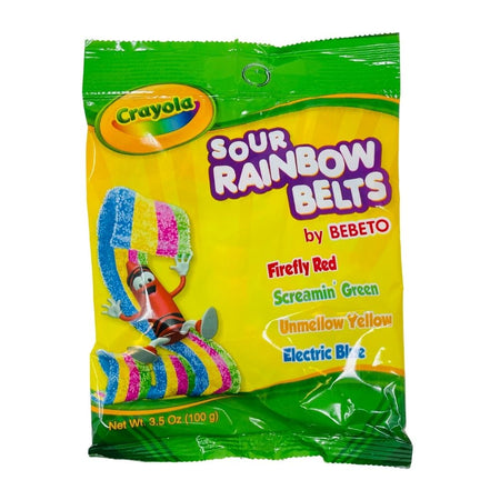 Crayola Sour Rainbow Belts - 3.5oz - Sour Belts - Sour Candy - Halal Candy