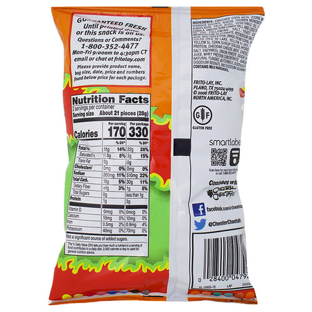 Cheetos Flamin' Hot Limon Crunchy Snacks Size - 2oz Nutrition Facts Ingredients -Hot Cheetos - Limon Chips - Spicy Chips