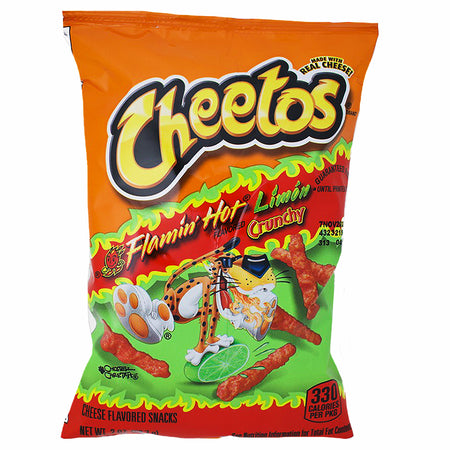 Cheetos Flamin' Hot Limon Crunchy Snacks Size - 2oz -Hot Cheetos - Limon Chips - Spicy Chips