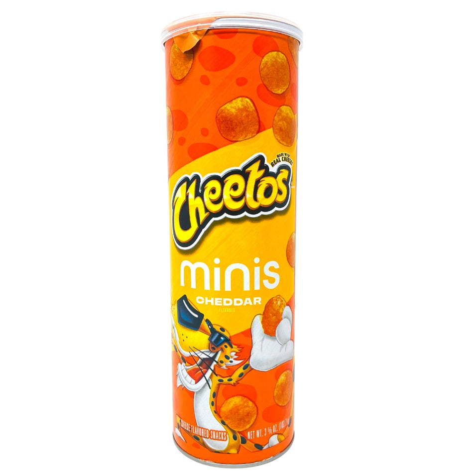 Cheetos Minis Cheddar Canister - 3.625oz -Cheeto Puffs - Cheetos Cheese Puffs - Cheese Balls - Cheese Chips