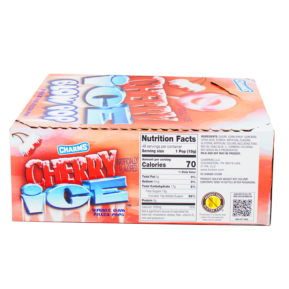 Charms Blow Pop Cherry Ice - 48 Lollipops  Nutrition Facts Ingredients