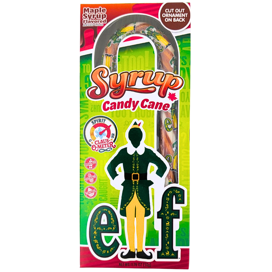 Christmas Elf Maple Syrup Jumbo Candy Cane - 50g