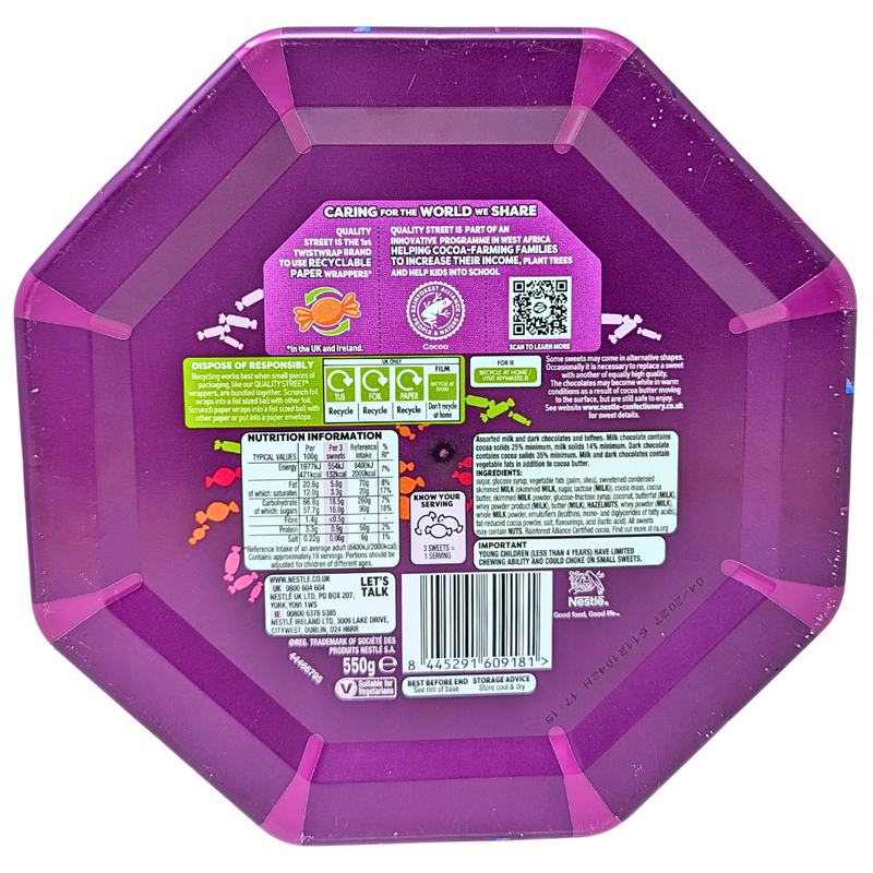Christmas Quality Street Tub - 550g
