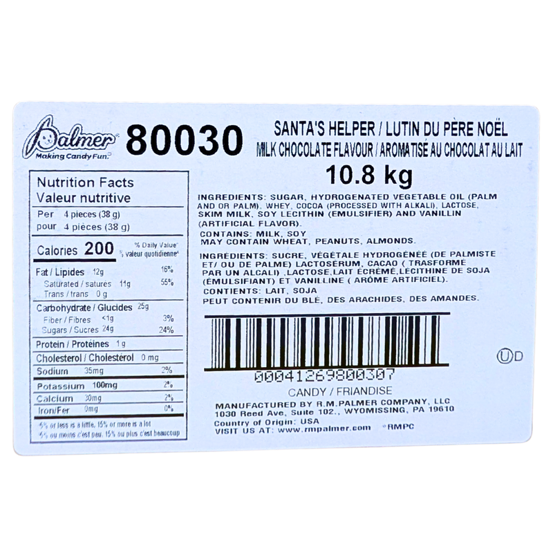 Christmas Santa's Helper Milk Chocolate Bulk - 10.8kg