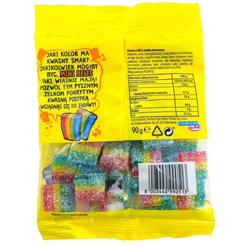 Chupa Chups Mini Belts Sour - 90g Nutrition Facts Ingredients - Sour Belts Candy