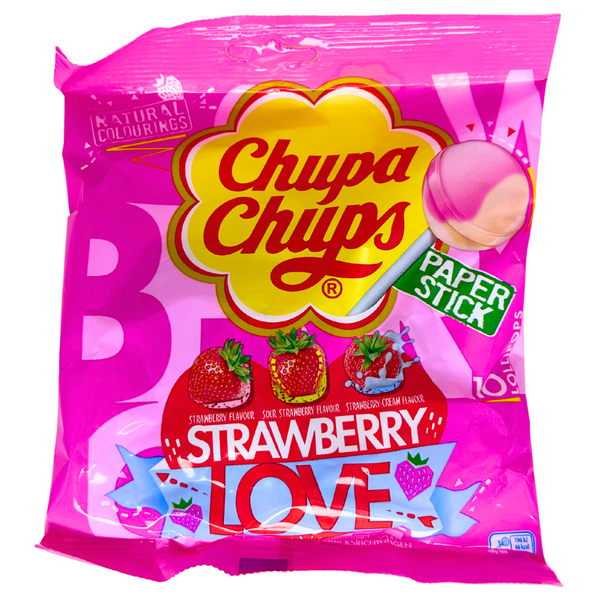 Chupa Chup Strawbery Love - 120g | Candy Funhouse US Chupa Chup Strawbery Love - 120g | Candy Funhouse US