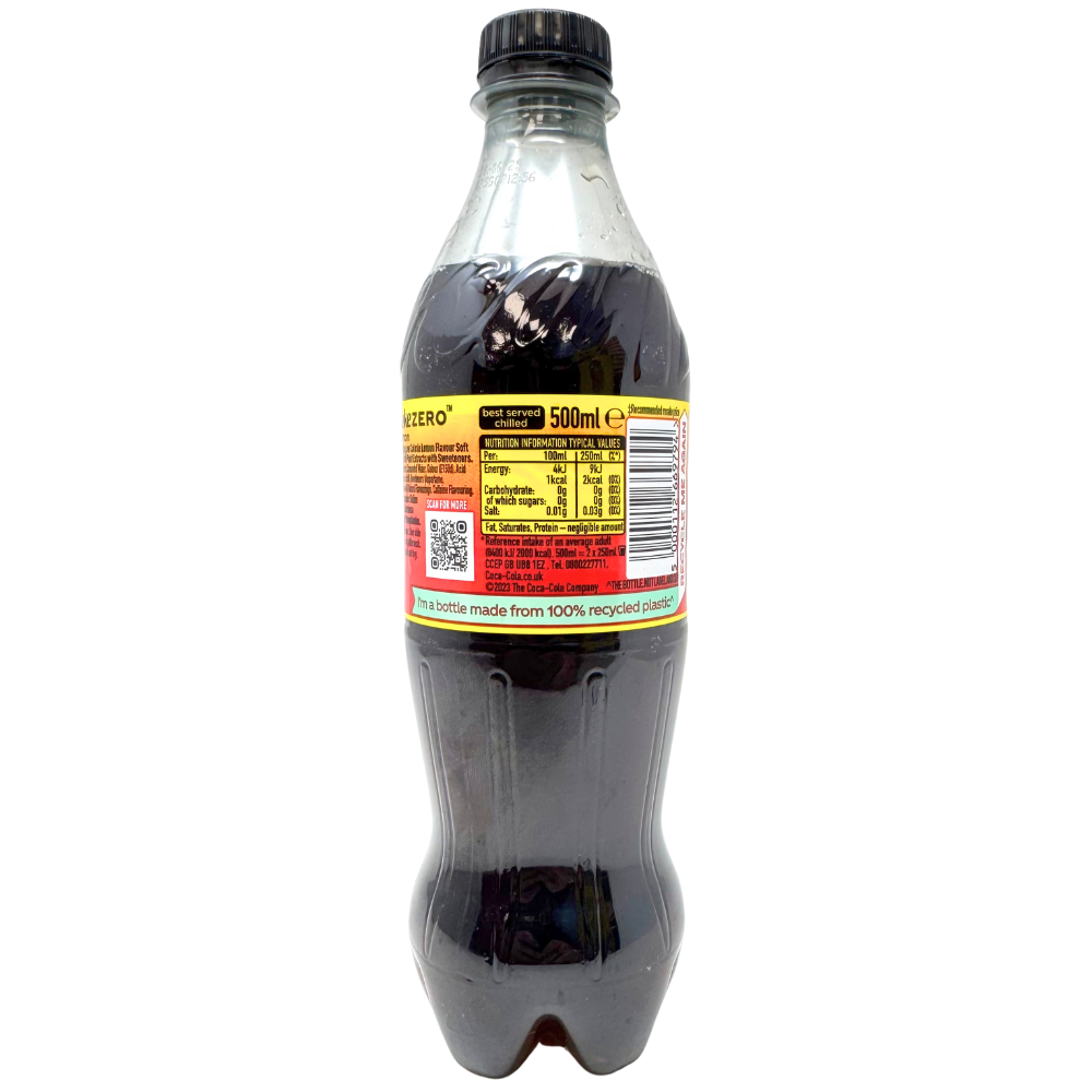 Coca Cola Lemon Zero Sugar (UK) - 500mL