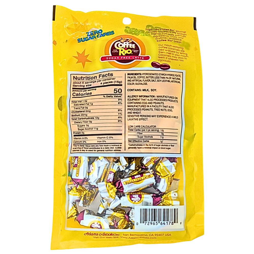 Coffee Rio Sugar Free Latte Candy - 3oz